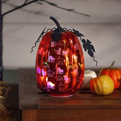 Evergreen Enterprises LED Glass Cats Pumpkin