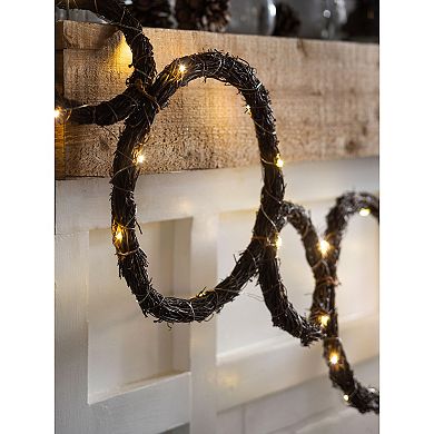 Evergreen Enterprises Large & Small Pre-Lit Circle Grapevine Garland