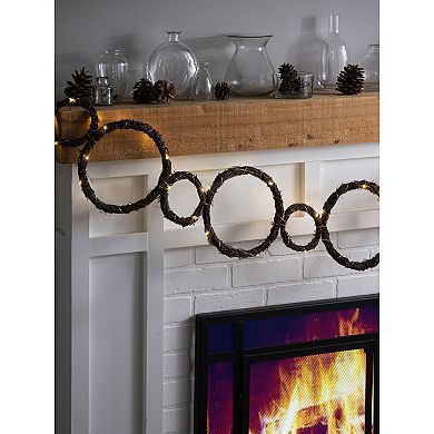 Evergreen Enterprises Large & Small Pre-Lit Circle Grapevine Garland