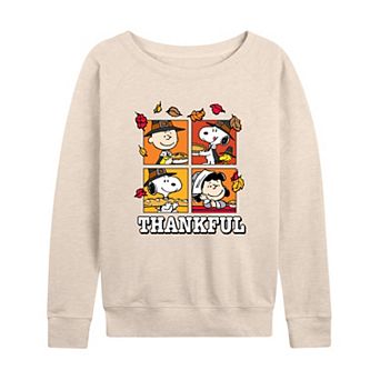 Women's Peanuts Thankful French Terry Long Sleeve Tee