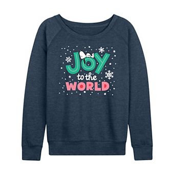 Women's Peanuts Joy To The World French Terry Long Sleeve Tee