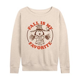 Women's Peanuts Snoopy Fall Is My Favorite French Terry Long Sleeve Tee