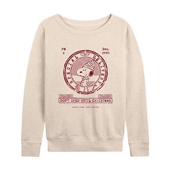 Women's Peanuts Don't Open Until Christmas French Terry Long Sleeve Tee