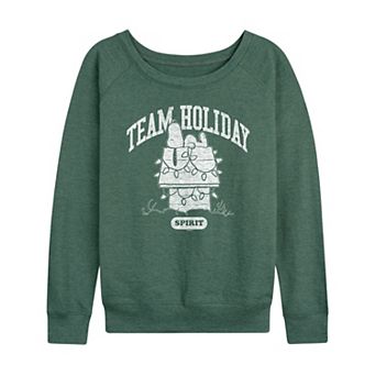 Women's Peanuts Team Holiday Spirit French Terry Long Sleeve Tee