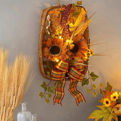 Evergreen Enterprises Artificial Sunflower Harvest Basket Decor