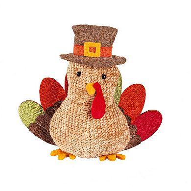 Evergreen Enterprises Fabric Turkey Bucket with Fabric Turkeys Set