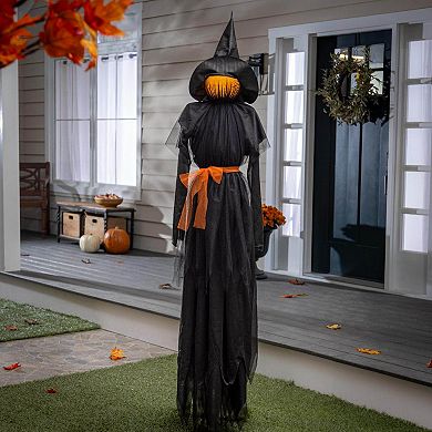 Evergreen Enterprises Witch Lighted Fabric with Orange Bow Garden Stake
