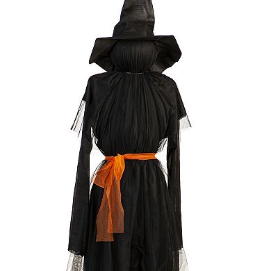Evergreen Enterprises Witch Lighted Fabric with Orange Bow Garden Stake