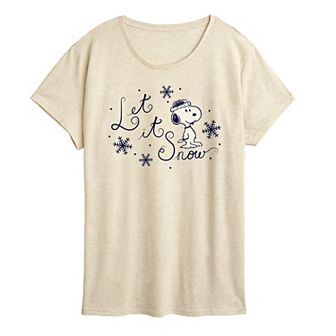 Women's Peanuts Snoopy Let It Snow Graphic Tee