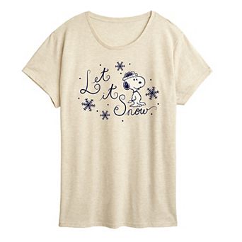 Women's Peanuts Snoopy Let It Snow Graphic Tee