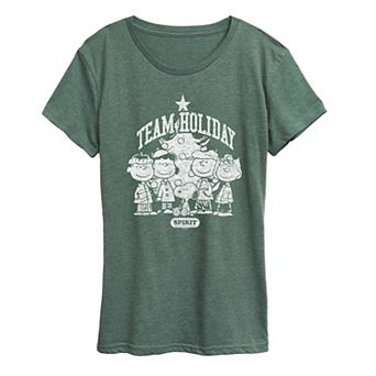 Women's Peanuts Team Holiday Spirit Graphic Tee