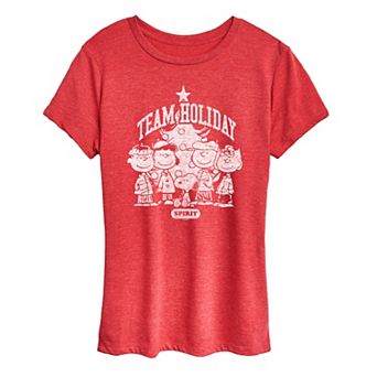 Women's Peanuts Team Holiday Spirit Graphic Tee