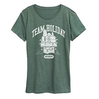 Women's Peanuts Team Holiday Spirit Graphic Tee