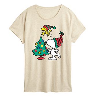 Women's Peanuts Christmas Tree Graphic Tee
