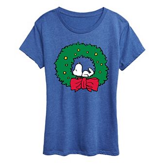 Women's Peanuts Snoopy Wreath Graphic Tee