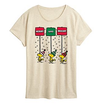 Women's Peanuts Merry & Bright Graphic Tee