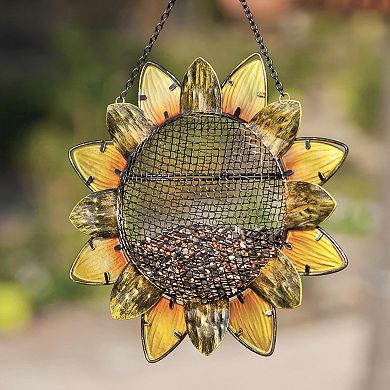 Evergreen Enterprises Metal and Glass Sunflower Bird Feeder