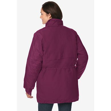 Woman Within Plus Size Quilt-Lined Taslon Anorak