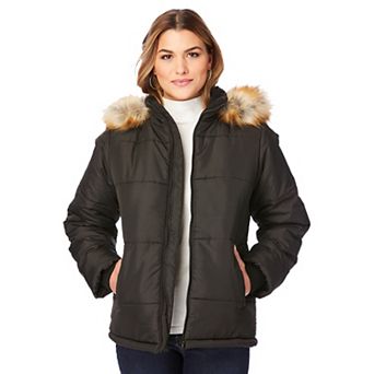 Roaman's Women's Plus Size Plus Size Short Length Puffer Coat