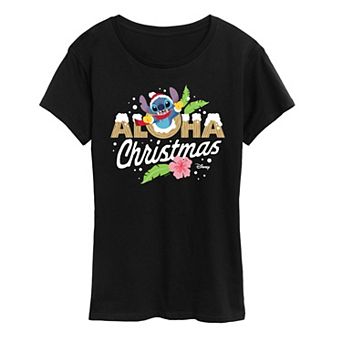 Disney's Lilo and Stitch Women's Aloha Christmas Graphic Tee