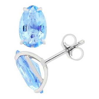 SIRI USA by TJM Sterling Silver Simulated Quartz Rock Candy Oval Stud Earrings