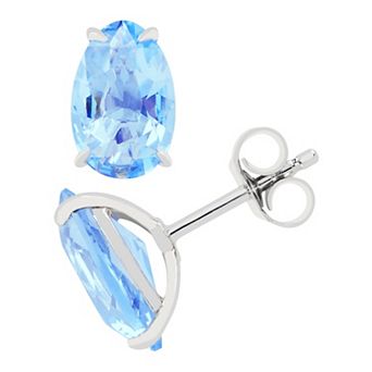 SIRI USA by TJM Sterling Silver Simulated Quartz Rock Candy Oval Stud Earrings