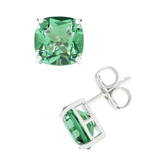 SIRI USA by TJM Sterling Silver Simulated Green Quartz Stud Earrings