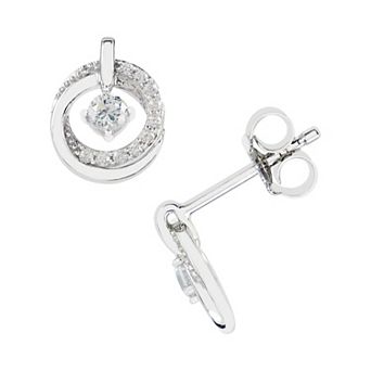 SIRI USA by TJM Sterling Silver Cubic Zirconia Overlap Stud Earrings