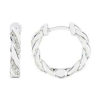 SIRI USA by TJM Sterling Silver Cubic Zirconia Spiral Hoop Earrings