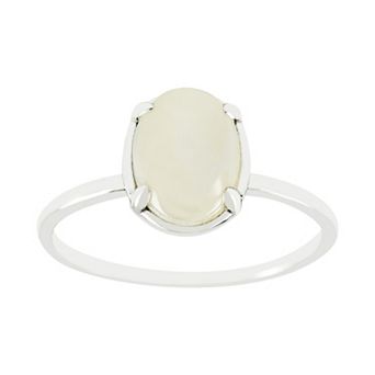 SIRI USA by TJM Sterling Silver Mother-Of-Pearl Oval Statement Ring