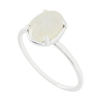 SIRI USA by TJM Sterling Silver Mother-Of-Pearl Oval Statement Ring