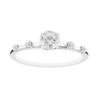 SIRI USA by TJM Sterling Silver Cubic Zirconia Oval Promise Ring
