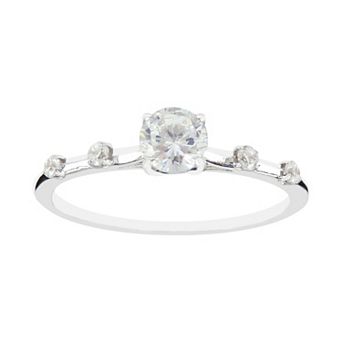 SIRI USA by TJM Sterling Silver Cubic Zirconia Oval Promise Ring