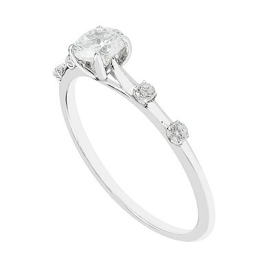 SIRI USA by TJM Sterling Silver Cubic Zirconia Oval Promise Ring