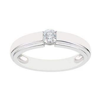 SIRI USA by TJM Sterling Silver Cubic Zirconia Square-Edge Ring