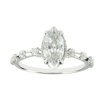 SIRI USA by TJM Sterling Silver Cubic Zirconia Marquise Ring