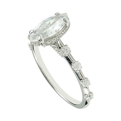 SIRI USA by TJM Sterling Silver Cubic Zirconia Marquise Ring