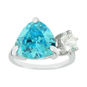 SIRI USA by TJM Sterling Silver Blue & White Cubic Zirconia Ring