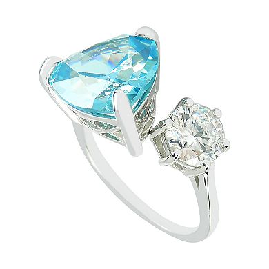 SIRI USA by TJM Sterling Silver Blue & White Cubic Zirconia Ring