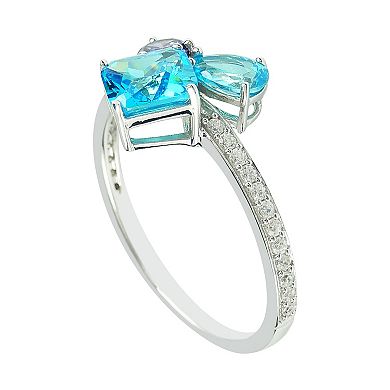 SIRI USA by TJM Sterling Silver Blue & Purple Cubic Zirconia Ring