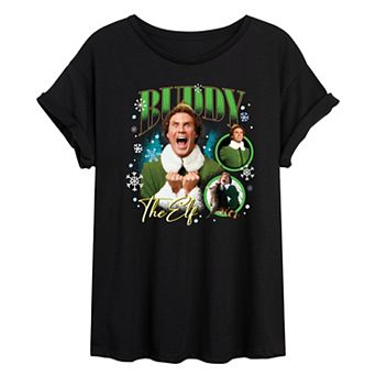 Juniors' Elf Buddy The Elf Oversized Tee