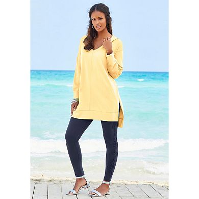 Roaman's Women's Plus Size French Terry Tunic Hoodie