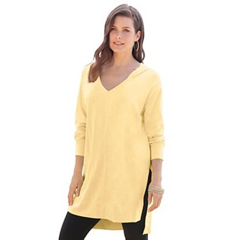 Roaman's Women's Plus Size French Terry Tunic Hoodie