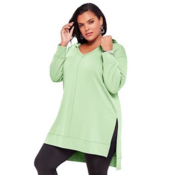 Roaman's Women's Plus Size French Terry Tunic Hoodie