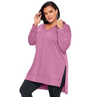 Roaman's Women's Plus Size French Terry Tunic Hoodie