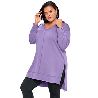 Roaman's Women's Plus Size French Terry Tunic Hoodie