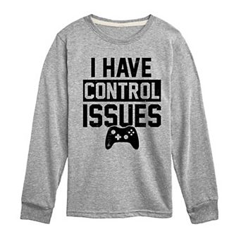 Boys 8-20 I Have Control Issues Gaming Long Sleeve Graphic Tee