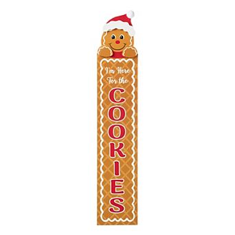 Glitzhome 42”h Wood Christmas Gingerbread Man Porch Decor Sign