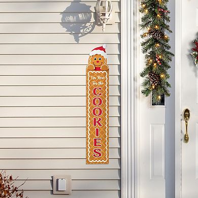 Glitzhome 42”h Wood Christmas Gingerbread Man Porch Decor Sign