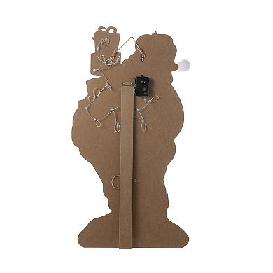 Glitzhome 36"h Christmas Lighted Wooden Santa Gifts Porch Decor With Timer